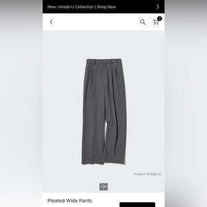Uniqlo Pleated Wide-Leg Pants - Gray